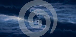 Parallel dramatic storm clouds space