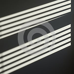 Parallel horizontal stripes of light and shadow create an abstract pattern on a dark