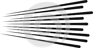 parallel lines irradiated with difference thickness