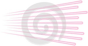 parallel lines irradiated with difference thickness