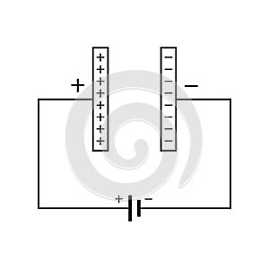 parallel plate capacitor in circuit.