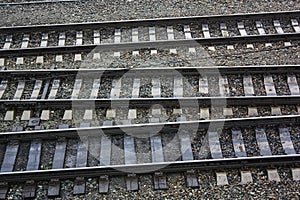 Parallel rail ways, close up