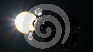 Parallel universe multiple earth illustration realistic 3D rendering and 3d illustration