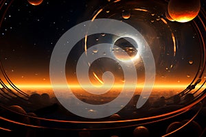 Parallel universes, galaxy background