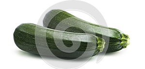 Parallel zucchini isolated on white background