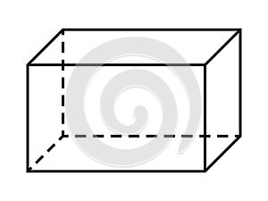 Parallelepiped shape. Vector geometry figure