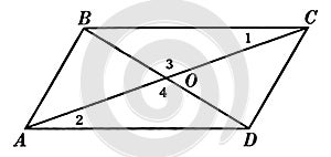 Parallelogram With Diagonals vintage illustration