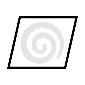 Parallelogram symbol shape vector icon outline stroke