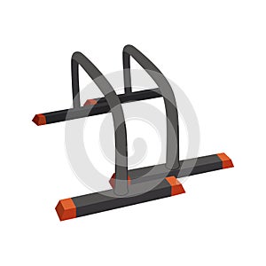 Parallettes vector illustration. Crossfit objects set. Gym equipment flat design. Collection on sport theme. Ideal for