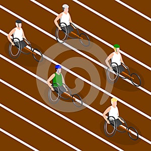 Paralympic Games. Racing wheelchairs.