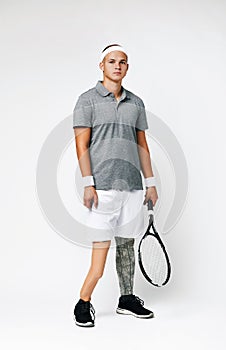 Paralympic sportsman with racket