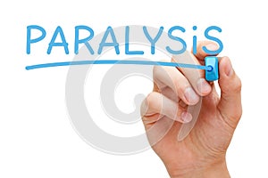 Paralysis Handwritten With Blue Marker