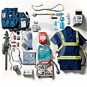 paramedic gear on white