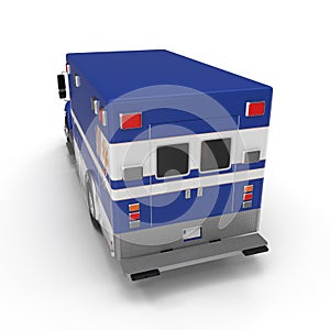 Paramedic Van isolated on white. 3D Illustration