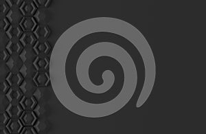 Parametric digital texture based on hexagonal grid with different volume and internal pattern 3D illustration