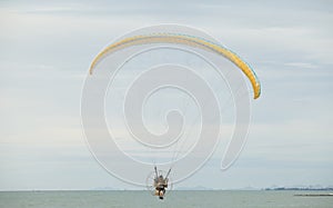 Paramotor fly are on sky