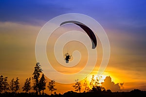 Paramotor Flying Silhouette