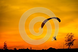 Paramotor Flying Silhouette