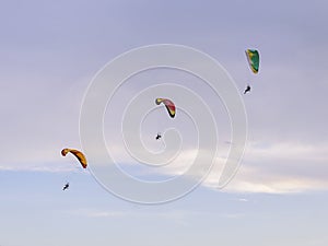 Paramotors flying