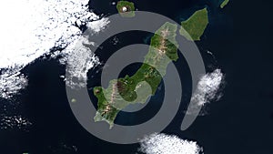 Paramushir Island. Russia. Satellite, November 26, 2014 photo