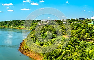 The Parana river at the border of Paraguay and Brazil