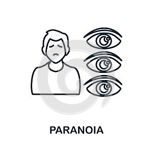 Paranoia icon. Line element from psychotherapy collection. Linear Paranoia icon sign for web design, infographics and