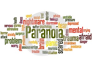 Paranoia word cloud concept 2 photo