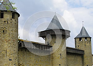 Parapet walk and towers