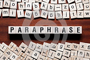 Paraphrase word concept pm cubes photo