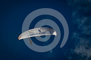 A paraplan in a blue sky