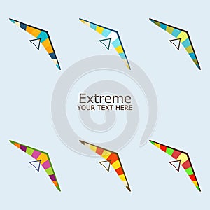 Paraplane in different color vector illustration