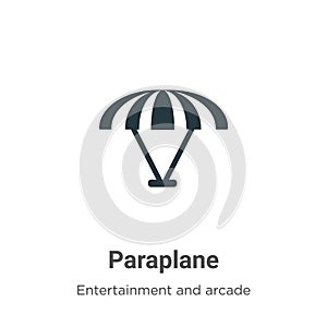 Paraplane vector icon on white background. Flat vector paraplane icon symbol sign from modern entertainment and arcade collection