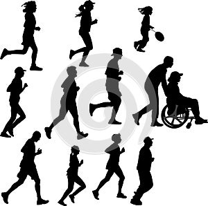 Paraplegic person as a runner photo