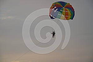 A parasail during dusk