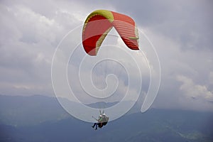 Parasailing in Mu Cang Chai in the ripe rice season