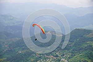 Parasailing in Mu Cang Chai in the ripe rice season