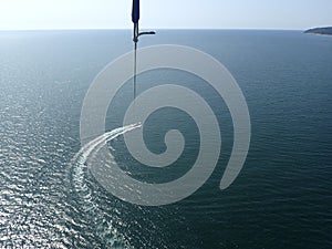 Parasailing over the sea