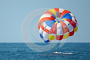 Parasailing on sea, failed attempt.