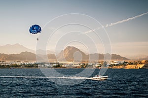 Parasailing in Sharm el Sheikh, Egypt