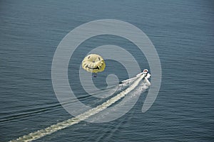 Parasailing smiling face