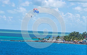 Parasailing in the Tropical Atlantic Bahama Islands