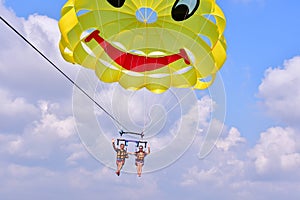 Parasaling over the sea