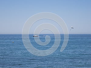 Parascending parasail in Mediterranean Sea