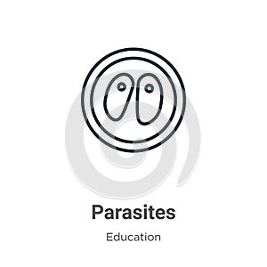 Parasites outline vector icon. Thin line black parasites icon, flat vector simple element illustration from editable education