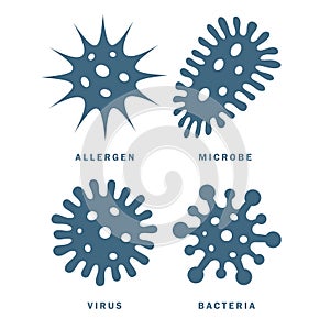 Parasitic microbes vector icon photo