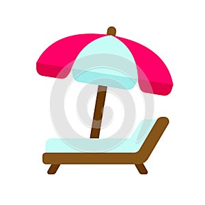 Parasol beach ( summer , vacation ) vector icon illustration