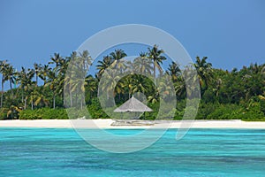 Parasol on Maldives beach