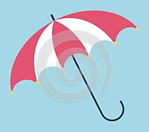 Parasol Opened Accessory with Handle Sign Vector