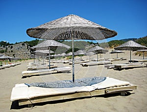 Parasols on Beach