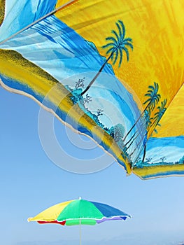 Parasols on beach